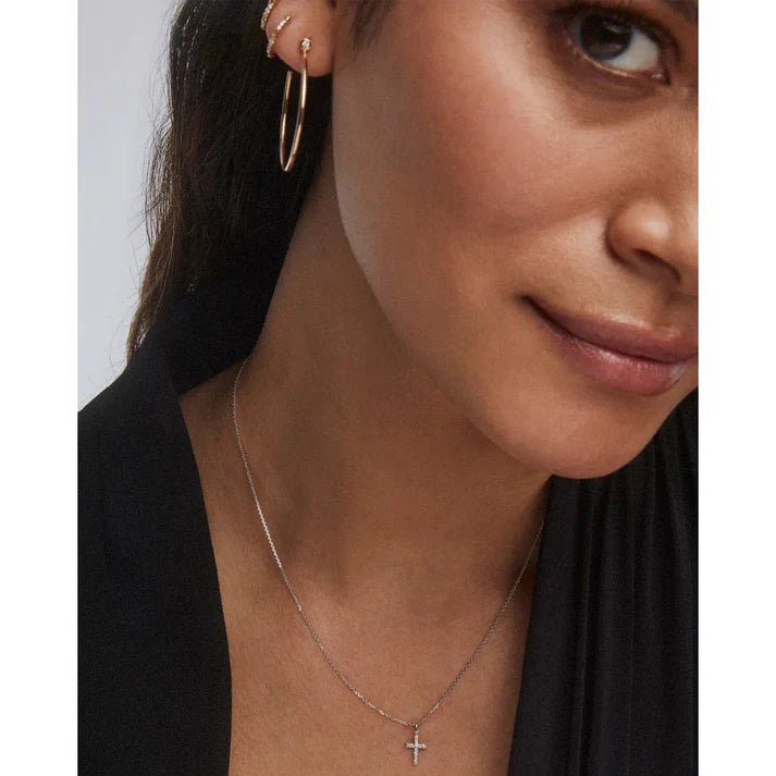 KS 14K White Diamond Cross Necklace - Southern Soule Designs