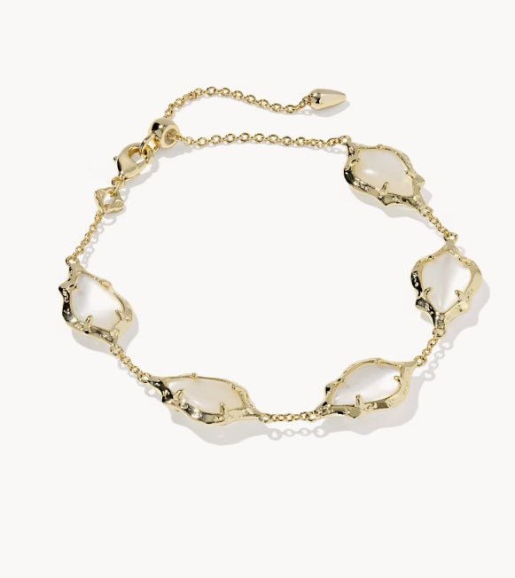 KS Adriana Scallop Frame Gold Delicate Chain Bracelet - Southern Soule Designs