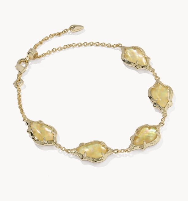 KS Adriana Scallop Frame Gold Delicate Chain Bracelet - Southern Soule Designs