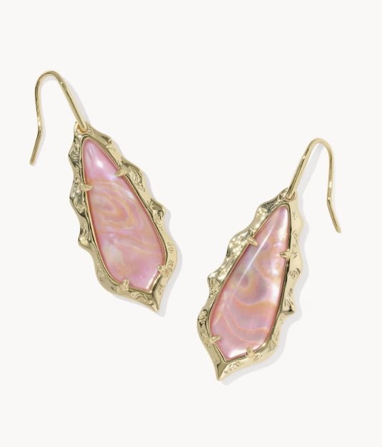 KS Adriana Scallop Frame Gold Drop Earrings - Southern Soule Designs