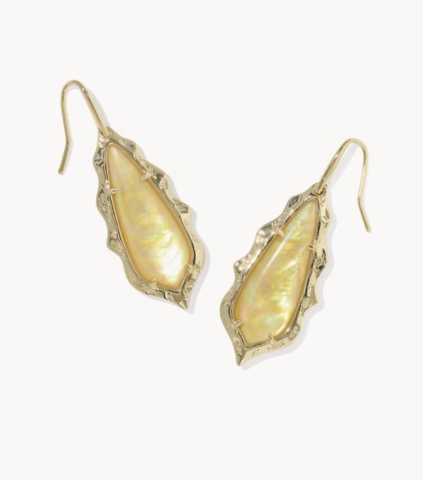 KS Adriana Scallop Frame Gold Drop Earrings - Southern Soule Designs