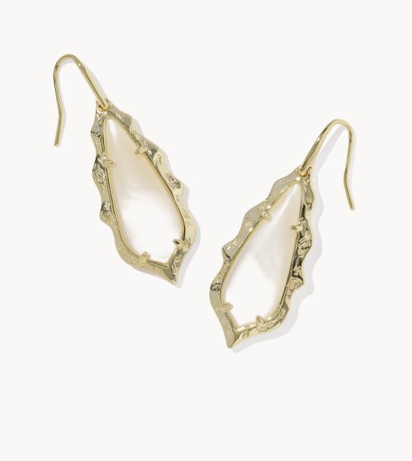 KS Adriana Scallop Frame Gold Drop Earrings - Southern Soule Designs