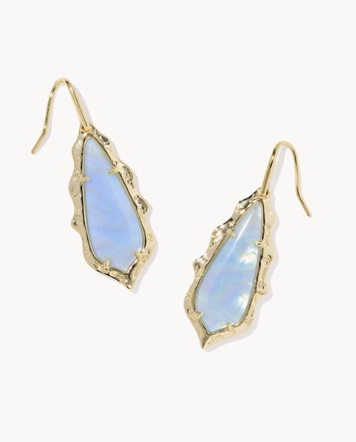 KS Adriana Scallop Frame Gold Drop Earrings - Southern Soule Designs