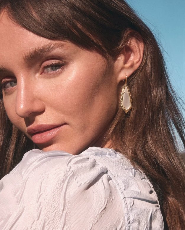 KS Adriana Scallop Frame Gold Drop Earrings - Southern Soule Designs