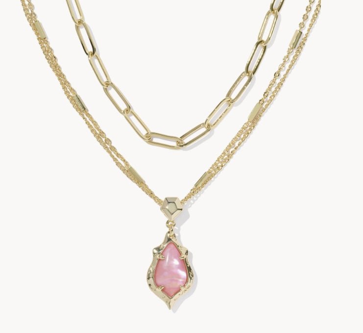 KS Adriana Scallop Frame Gold Multi Strand Necklace - Southern Soule Designs