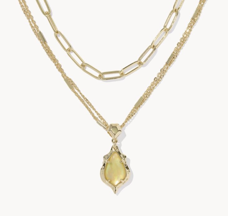 KS Adriana Scallop Frame Gold Multi Strand Necklace - Southern Soule Designs