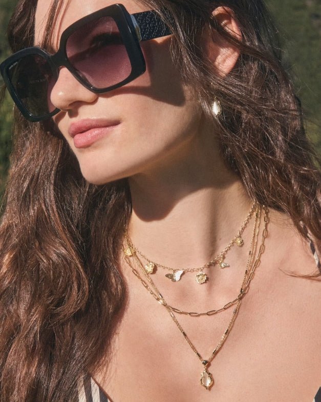 KS Adriana Scallop Frame Gold Multi Strand Necklace - Southern Soule Designs