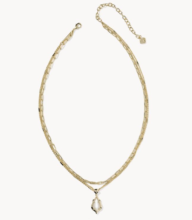 KS Adriana Scallop Frame Gold Multi Strand Necklace - Southern Soule Designs