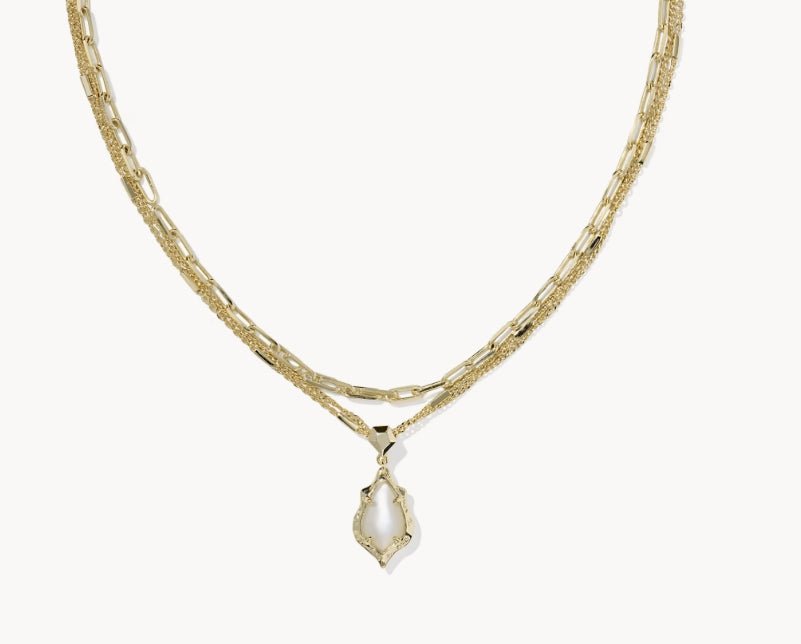 KS Adriana Scallop Frame Gold Multi Strand Necklace - Southern Soule Designs