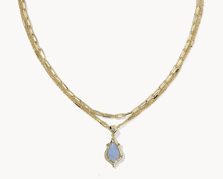 KS Adriana Scallop Frame Gold Multi Strand Necklace - Southern Soule Designs