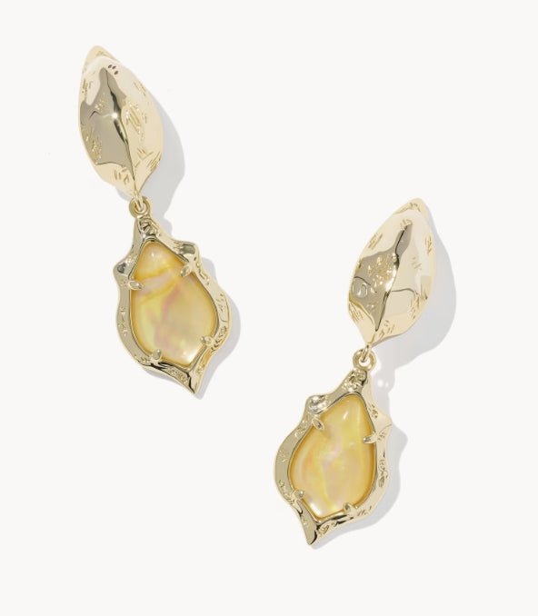 KS Adriana Scallop Frame Huggie Gold Earrings - Southern Soule Designs