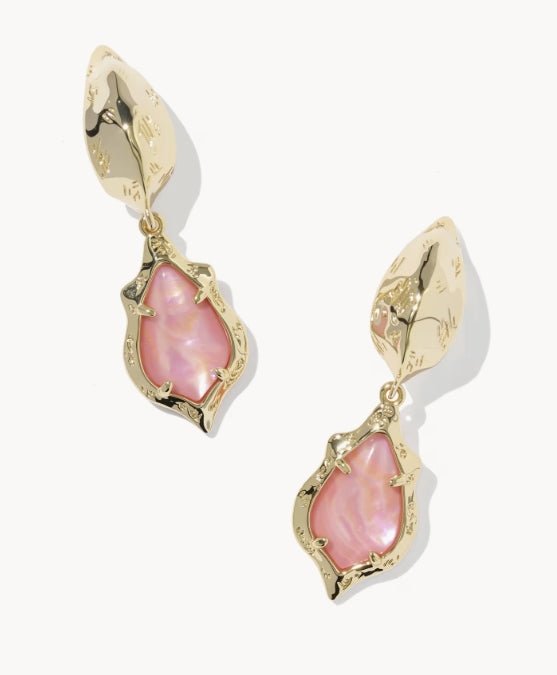 KS Adriana Scallop Frame Huggie Gold Earrings - Southern Soule Designs