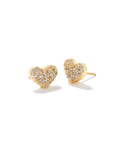 KS Ari Pave Crystal Heart Stud - Southern Soule Designs