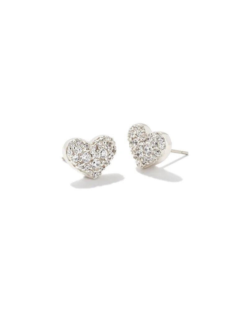 KS Ari Pave Crystal Heart Stud - Southern Soule Designs