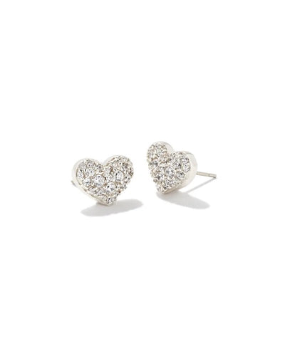 KS Ari Pave Crystal Heart Stud - Southern Soule Designs
