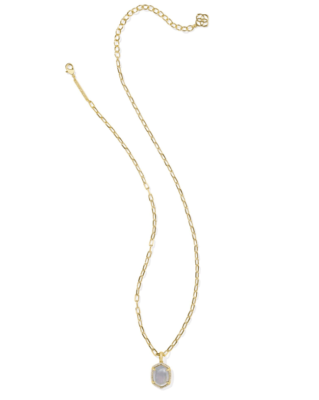 KS Daphne Pave Frame Necklace Gold - Southern Soule Designs