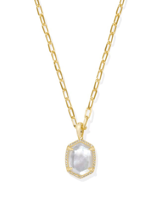 KS Daphne Pave Frame Necklace Gold - Southern Soule Designs