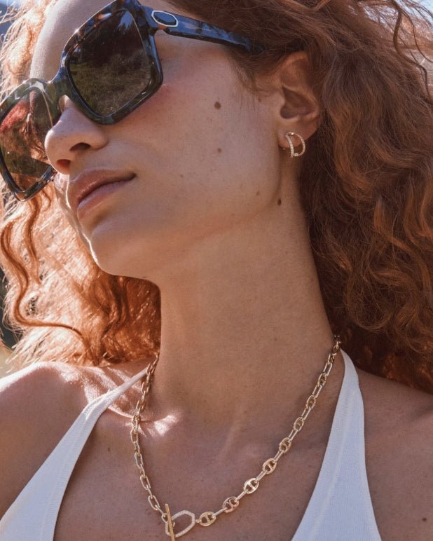 KS Daphne Pave Huggie Earrings - Southern Soule Designs