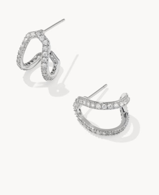KS Daphne Pave Huggie Earrings - Southern Soule Designs