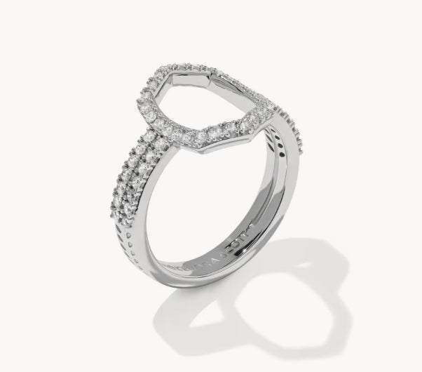 KS Daphne Pave Silver Cocktail Ring - Southern Soule Designs