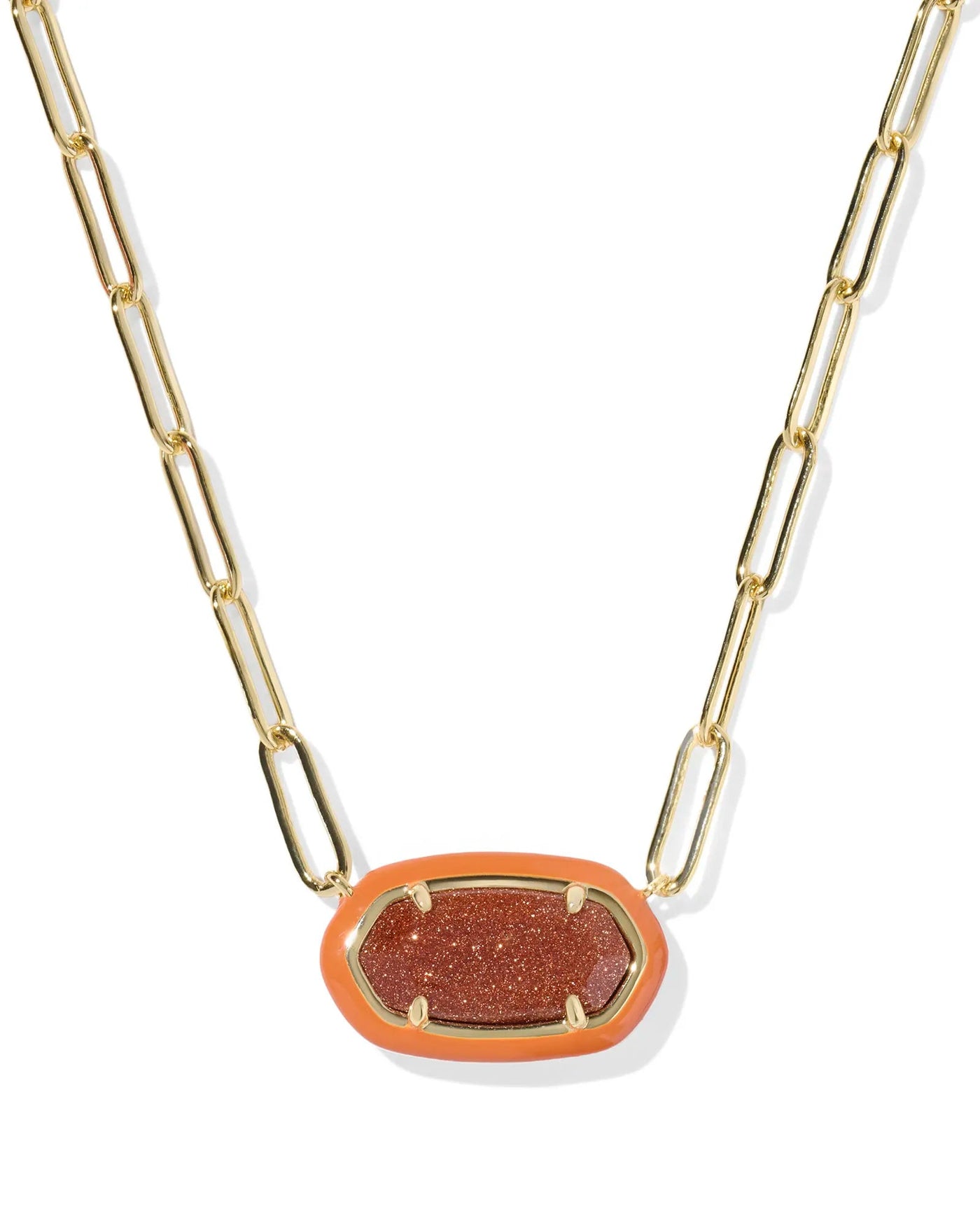 KS Elisa Paperclip Frame Gold Necklace - Southern Soule Designs