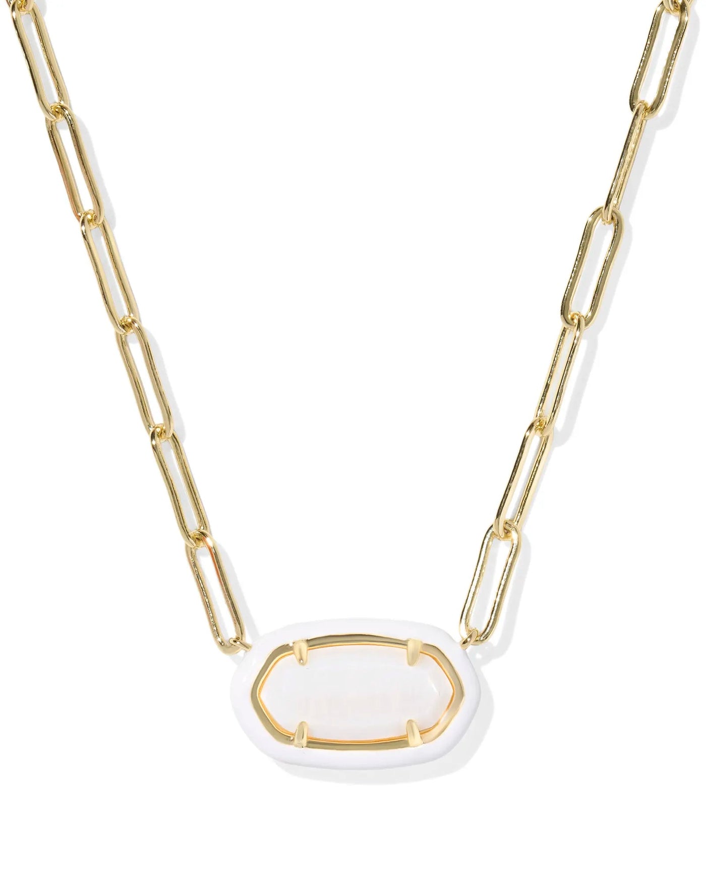 KS Elisa Paperclip Frame Gold Necklace - Southern Soule Designs
