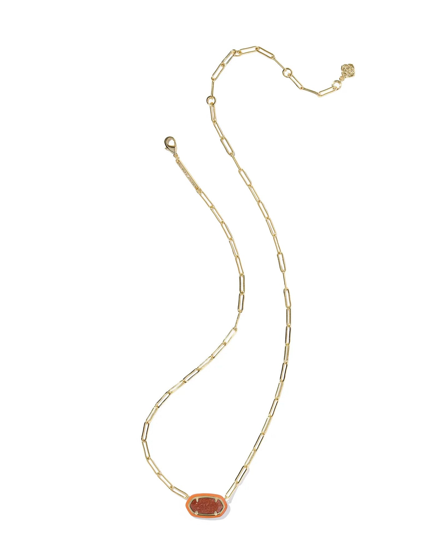 KS Elisa Paperclip Frame Gold Necklace - Southern Soule Designs