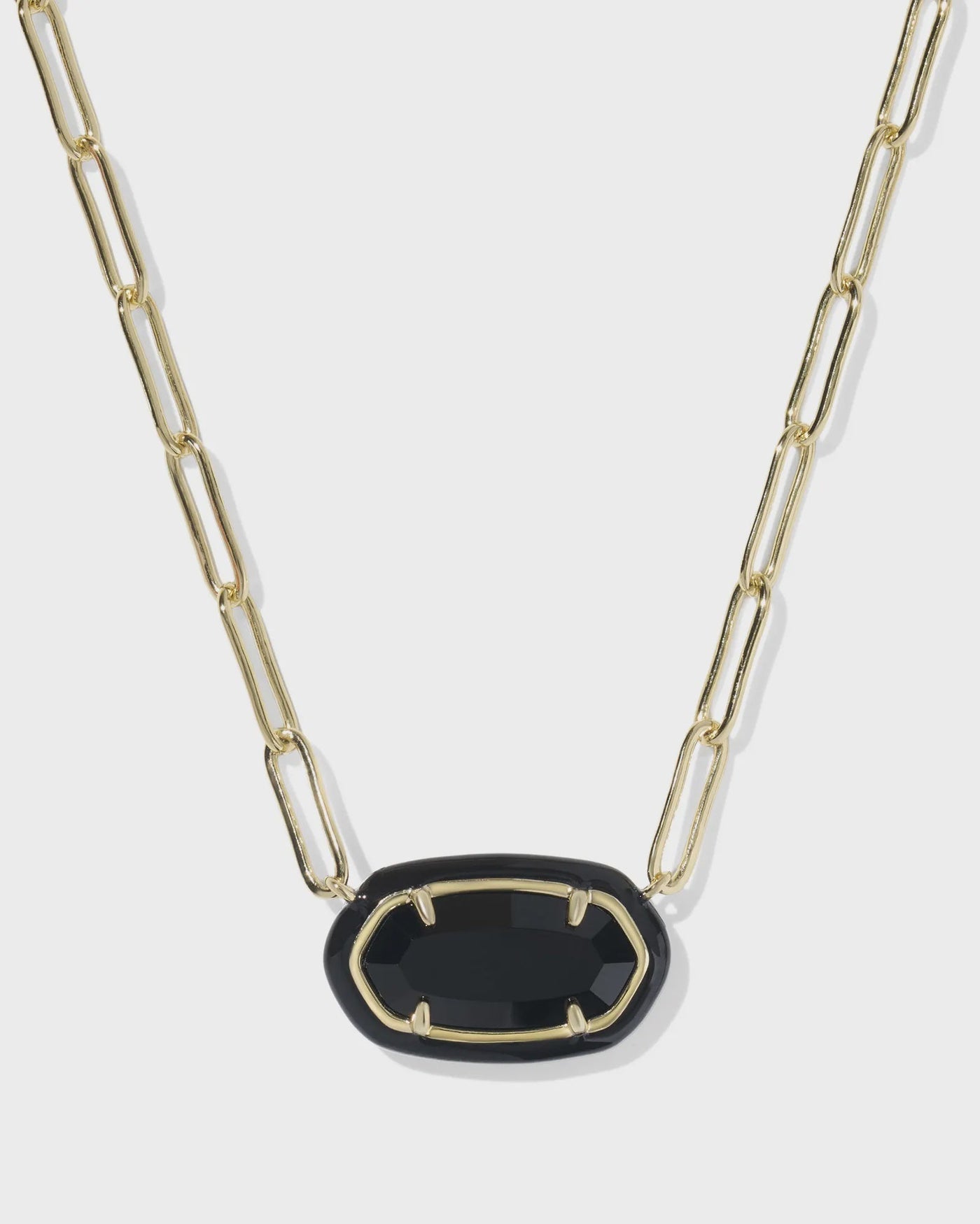 KS Elisa Paperclip Frame Gold Necklace - Southern Soule Designs