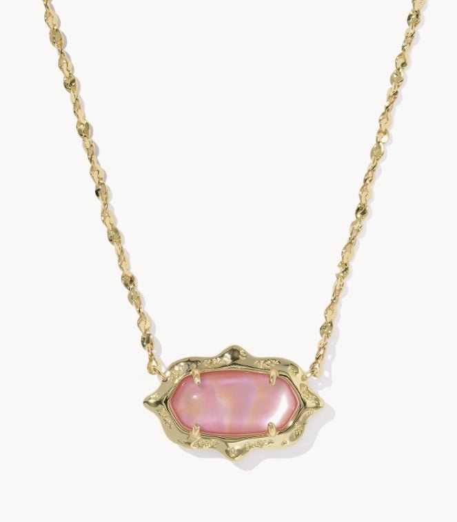 KS Elisa Scallop Frame Gold Short Pendant Necklace - Southern Soule Designs