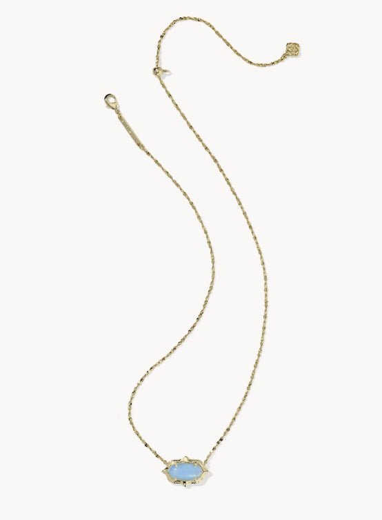 KS Elisa Scallop Frame Gold Short Pendant Necklace - Southern Soule Designs