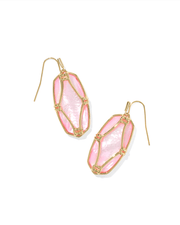 KS Elle Lattice Frame Gold Earrings - Southern Soule Designs