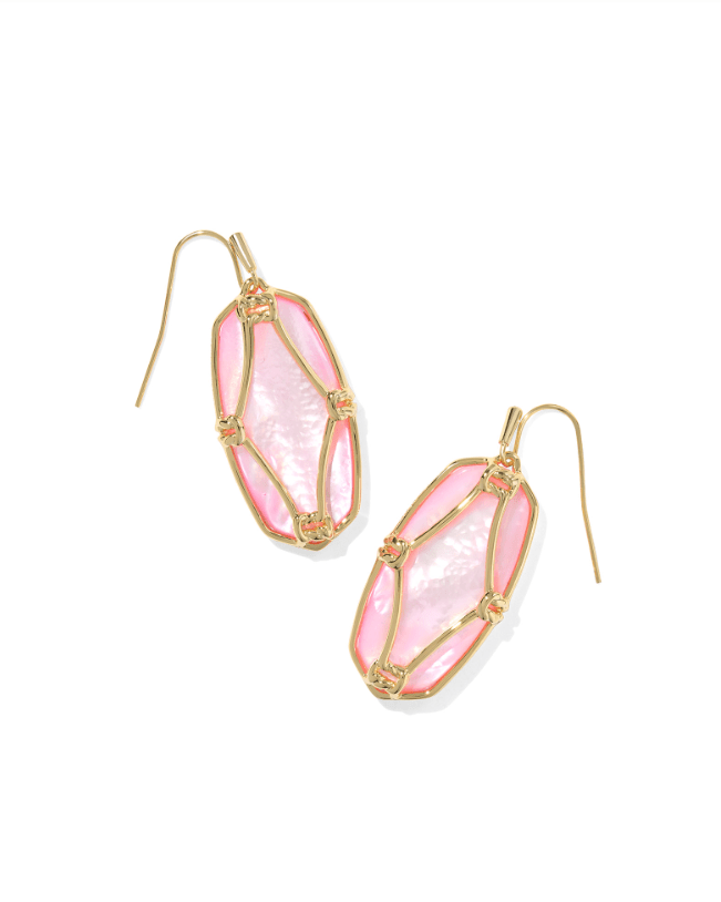 KS Elle Lattice Frame Gold Earrings - Southern Soule Designs