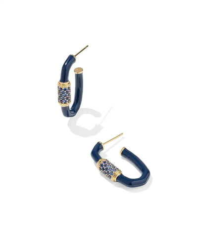 KS Emery Enamel Hoop Earring Gold - Southern Soule Designs
