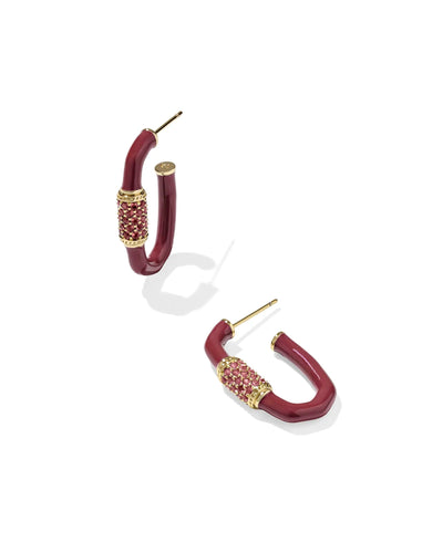 KS Emery Enamel Hoop Earring Gold - Southern Soule Designs