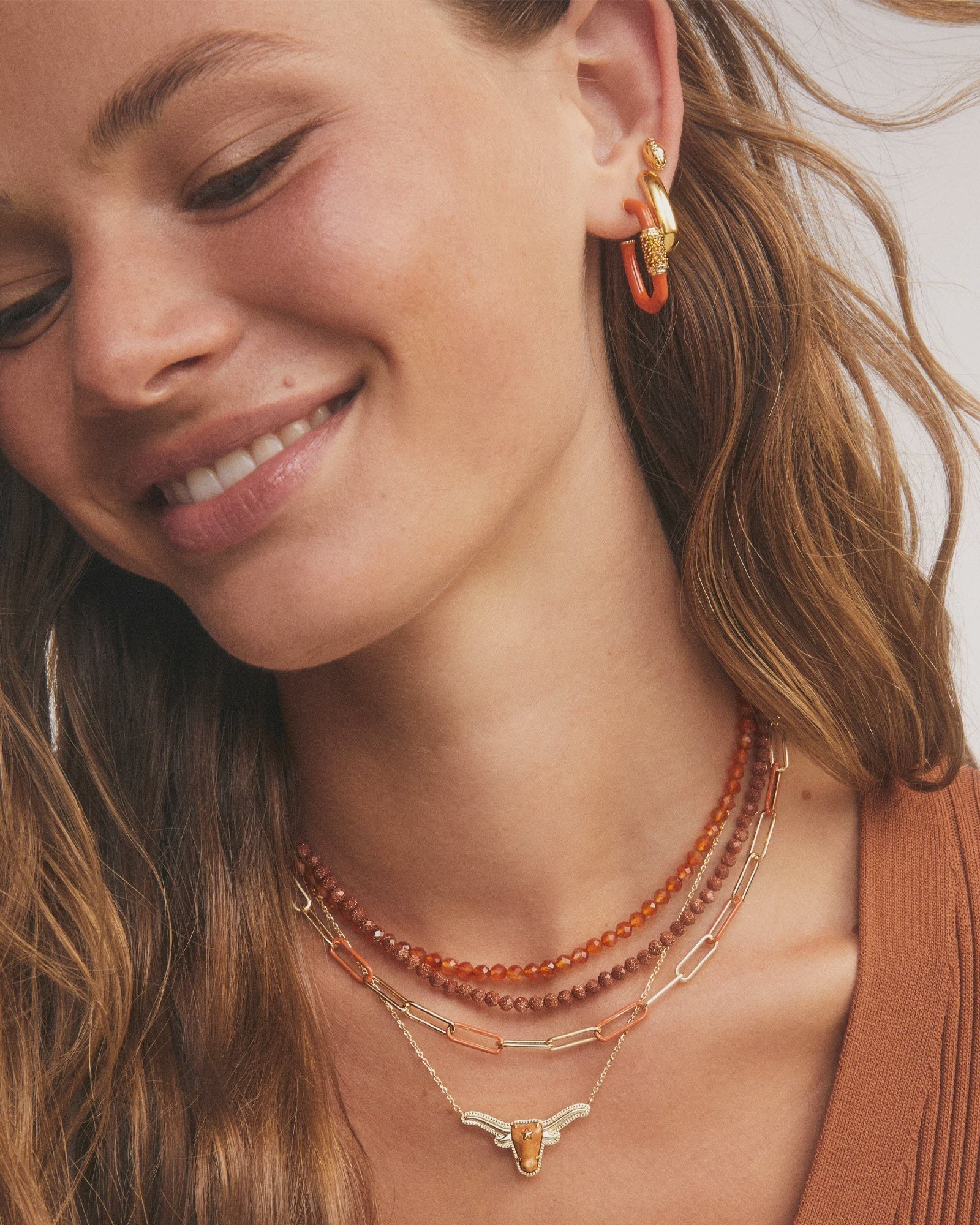 KS Emery Enamel Hoop Earring Gold - Southern Soule Designs