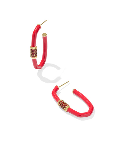 KS Emery LG Enamel Hoop Earring Gold - Southern Soule Designs