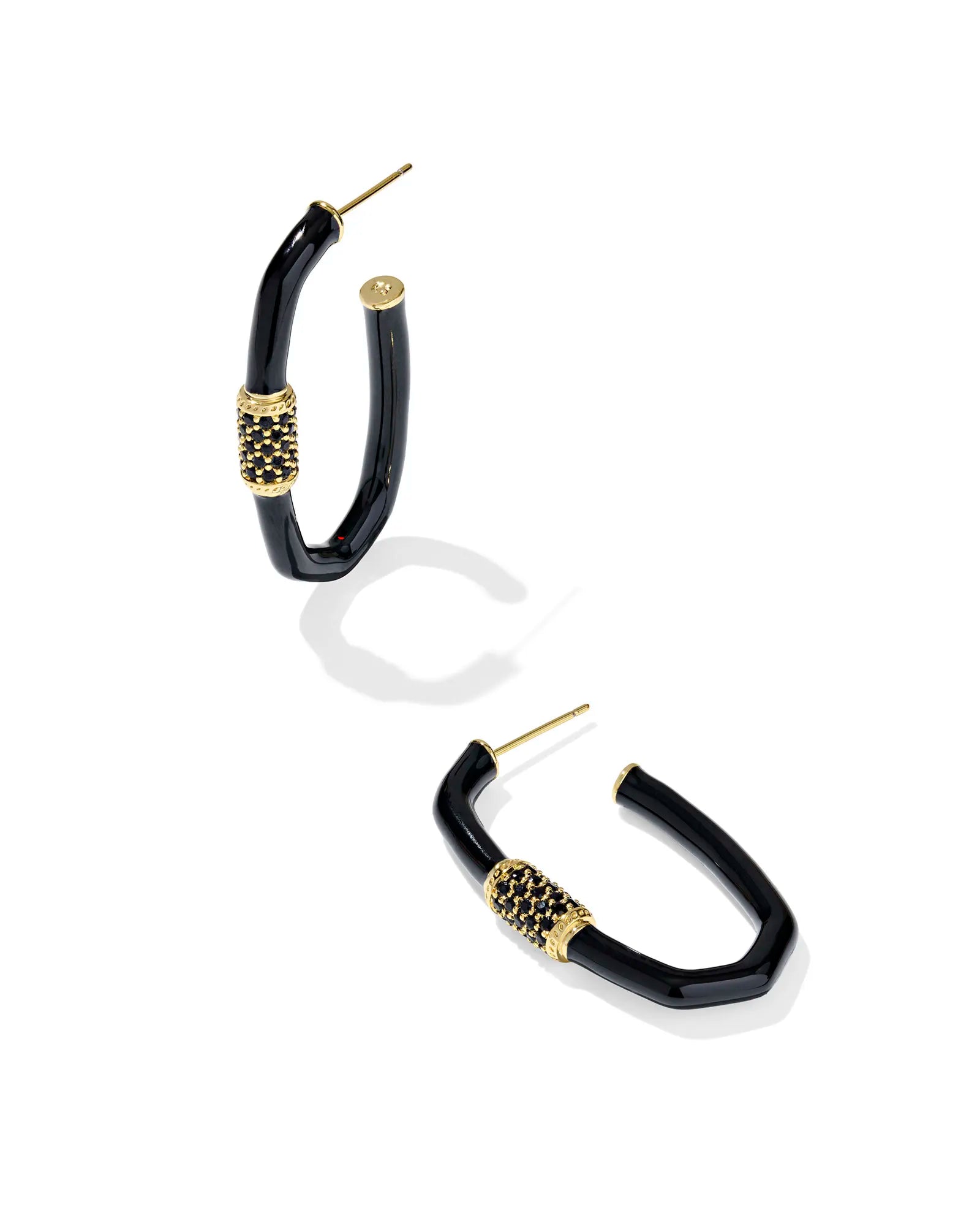 KS Emery LG Enamel Hoop Earring Gold - Southern Soule Designs