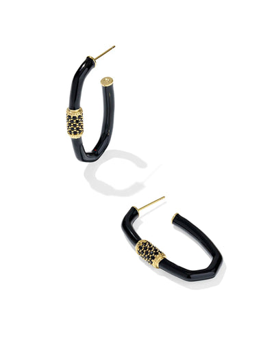 KS Emery LG Enamel Hoop Earring Gold - Southern Soule Designs
