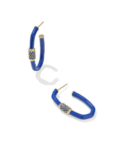 KS Emery LG Enamel Hoop Earring Gold - Southern Soule Designs