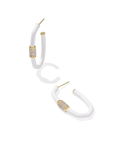 KS Emery LG Enamel Hoop Earring Gold - Southern Soule Designs