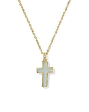 KS Gold Cross Pendant Necklace - Southern Soule Designs