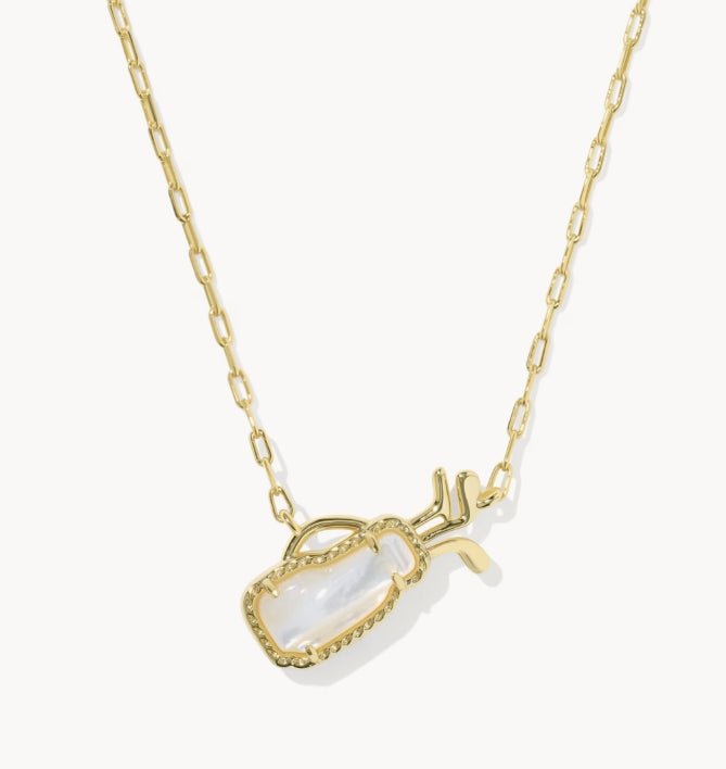 KS Golf Short Pendant Necklace Ivory MOP - Southern Soule Designs