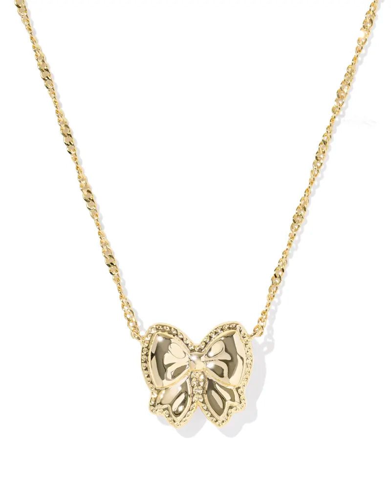 KS Haley Bow Pendant Necklace Gold - Southern Soule Designs