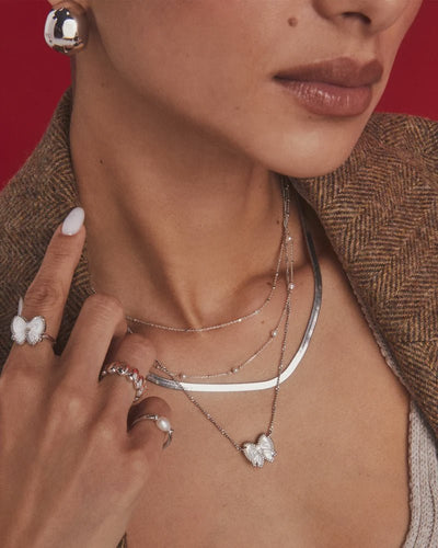 KS Haley Bow Pendant Necklace Silv - Southern Soule Designs