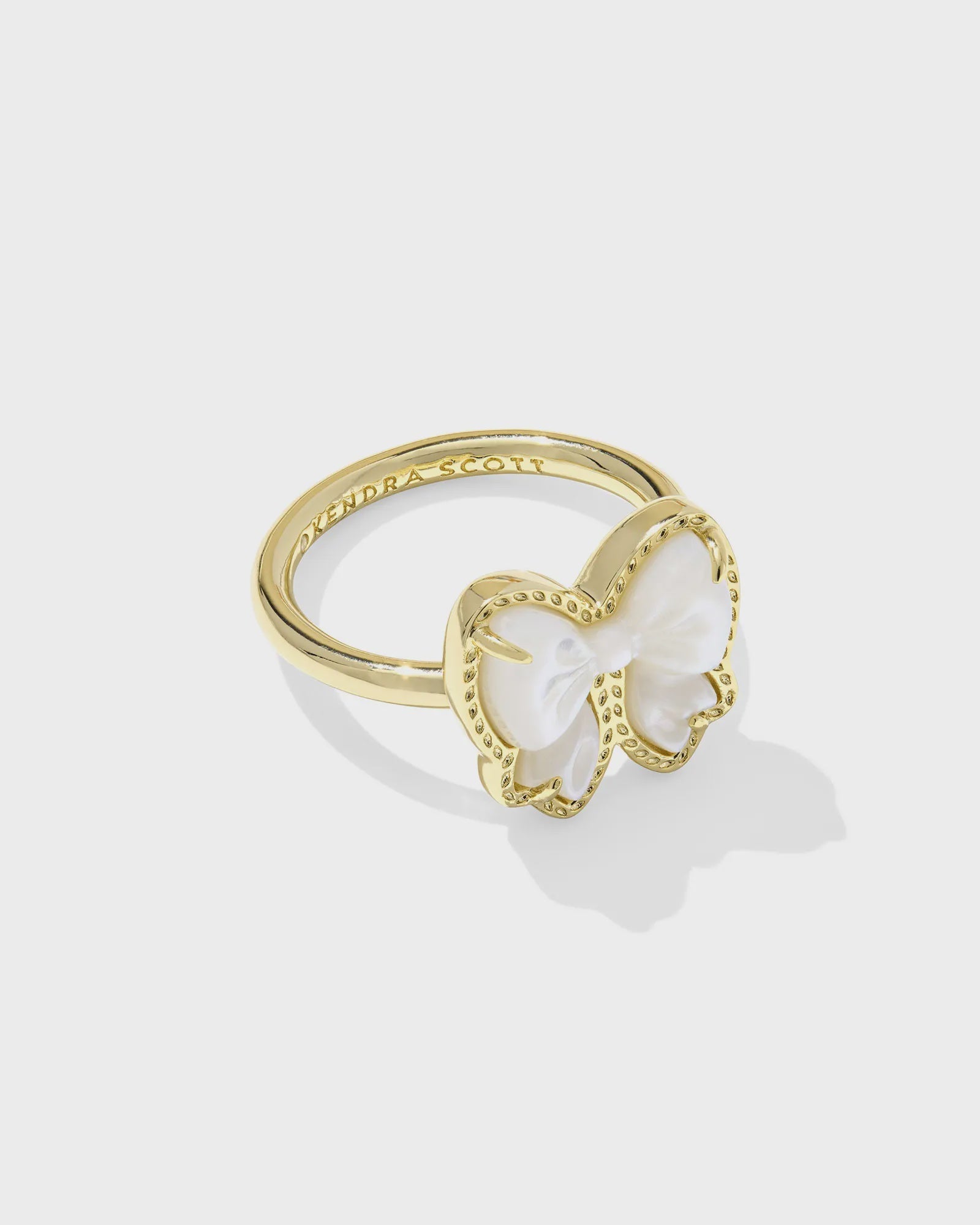 KS Haley Bow Ring Gold Ivory - Southern Soule Designs