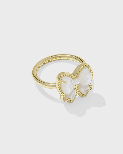 KS Haley Bow Ring Gold Ivory - Southern Soule Designs