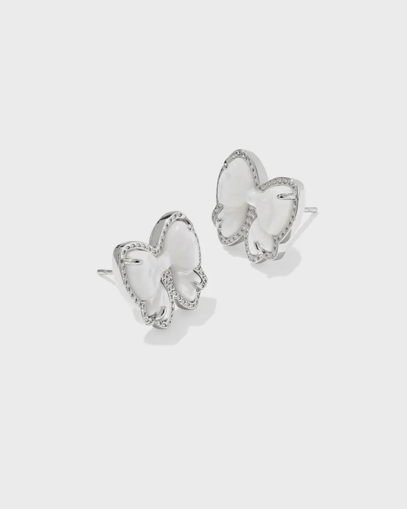 KS Haley Bow Stud Silv - Southern Soule Designs