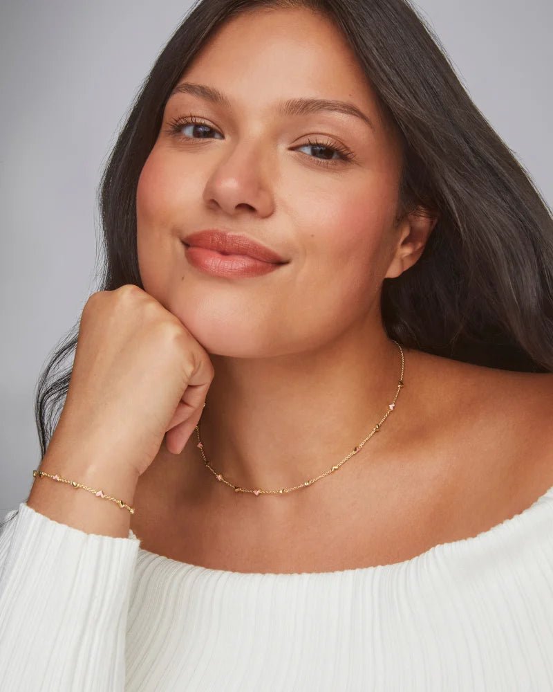 KS Haven Heart Necklace Gold Pink Enamel - Southern Soule Designs