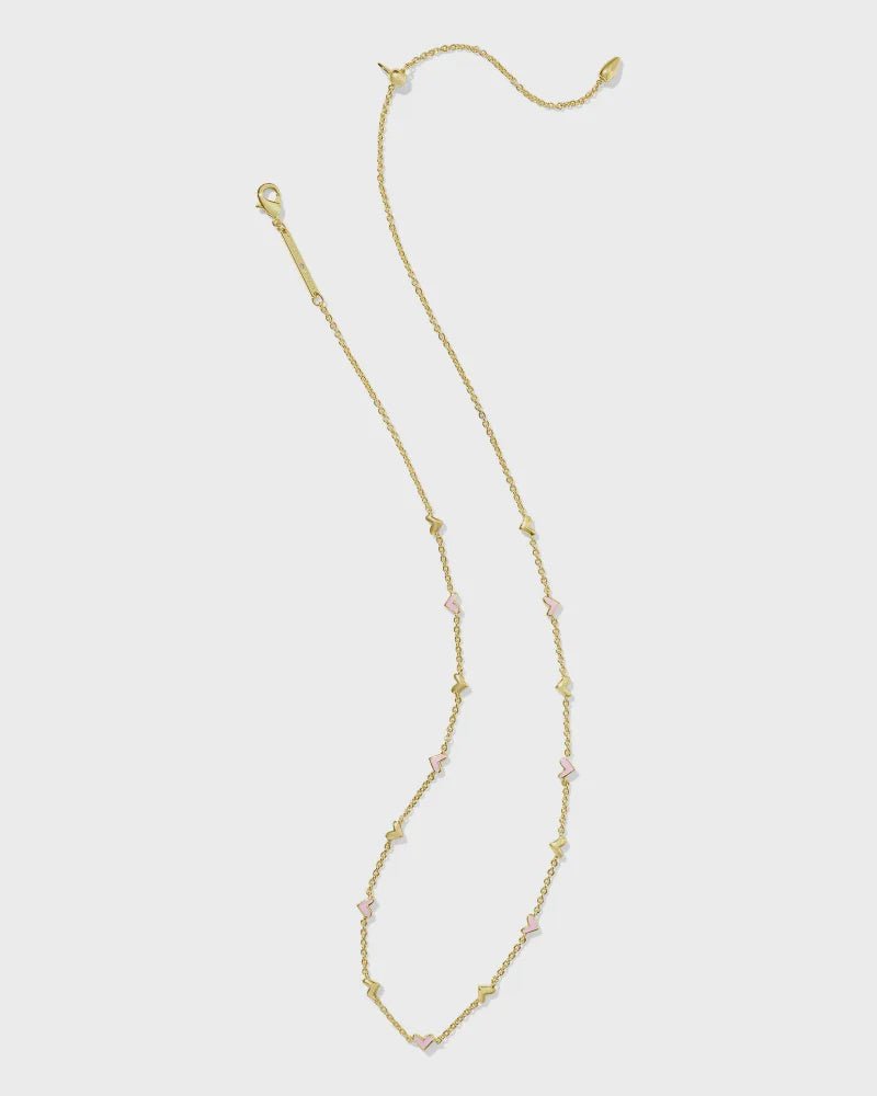 KS Haven Heart Necklace Gold Pink Enamel - Southern Soule Designs