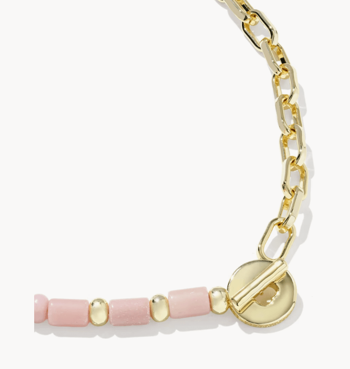 KS Lindsey Beaded Half Gold Chain Necklace - Southern Soule Designs